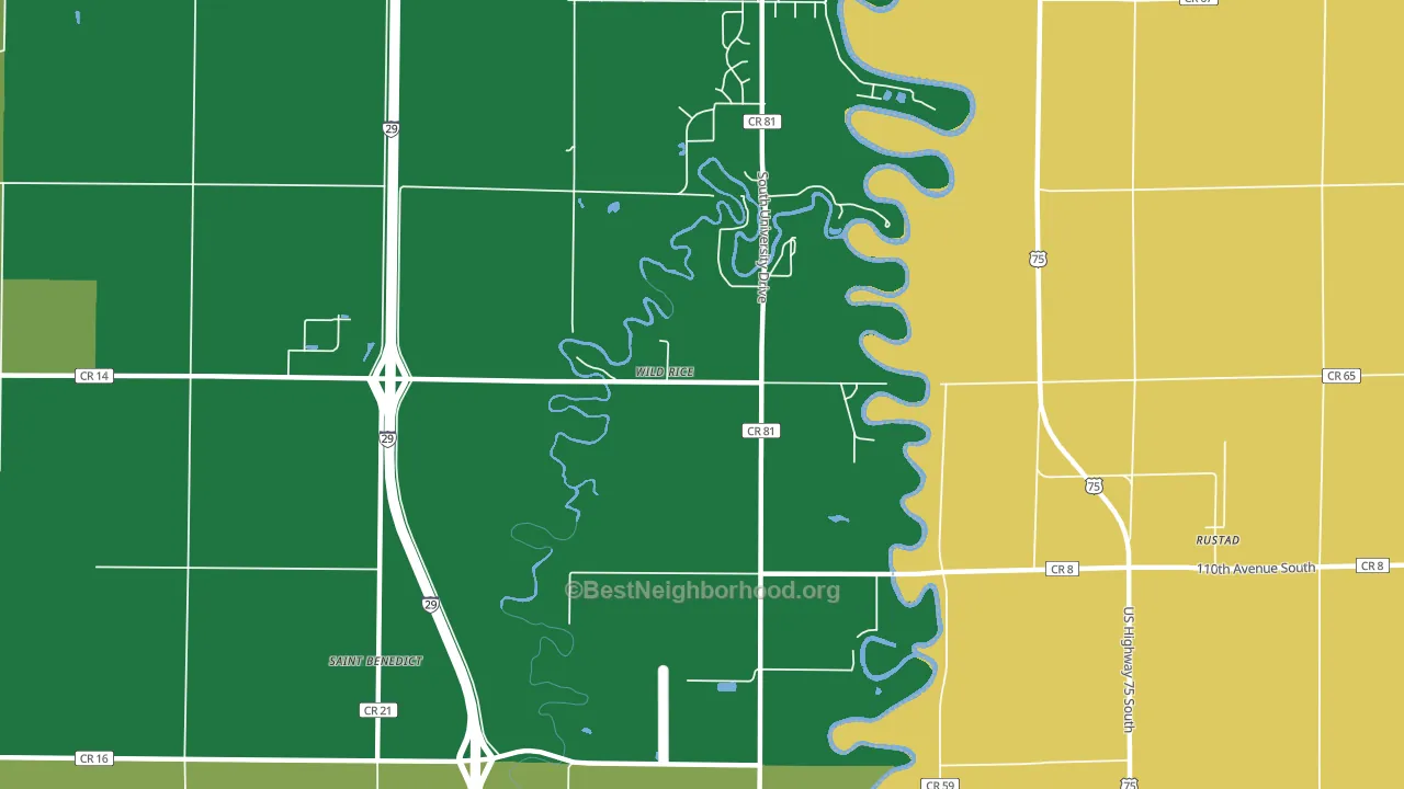 Wild Rice, ND block-group voter-turnout map