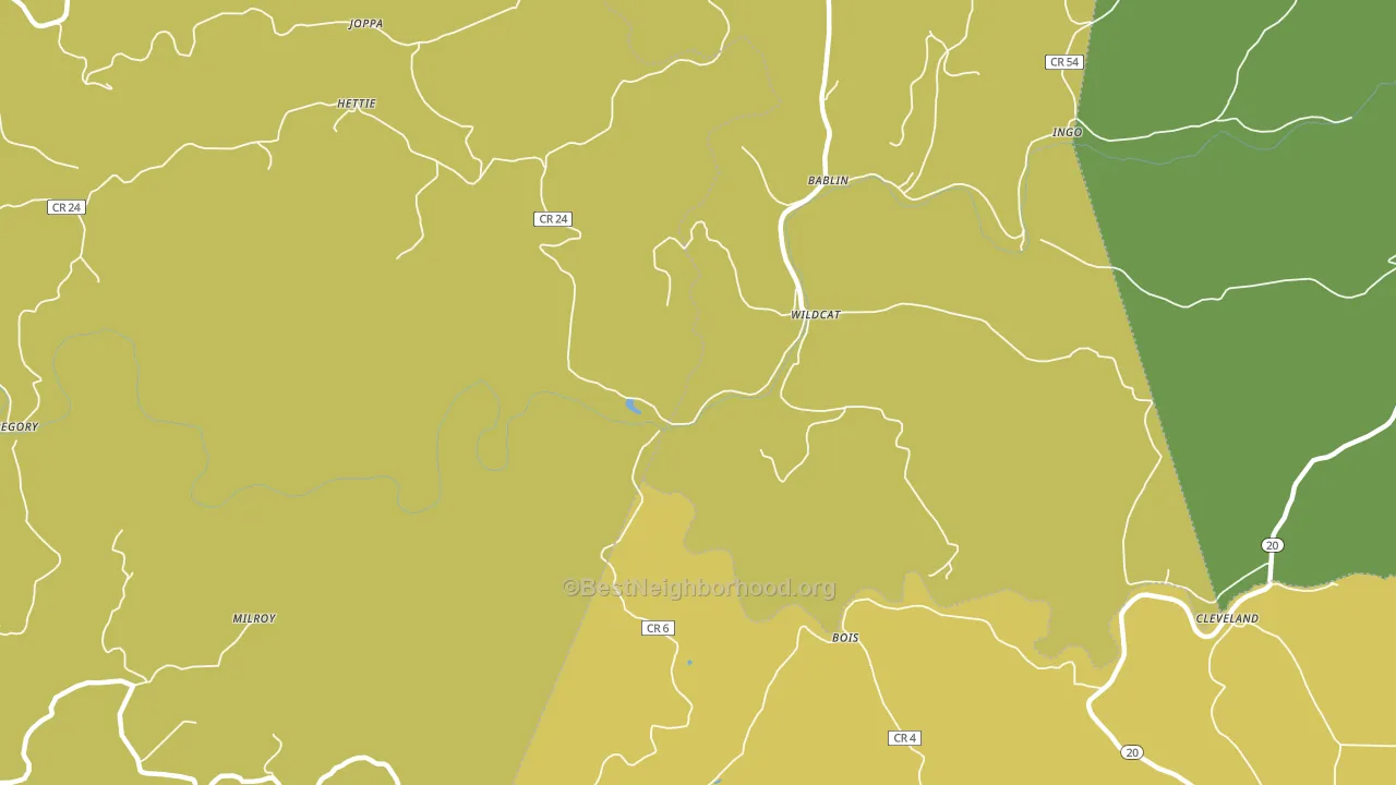 Wildcat, WV block-group voter-turnout map