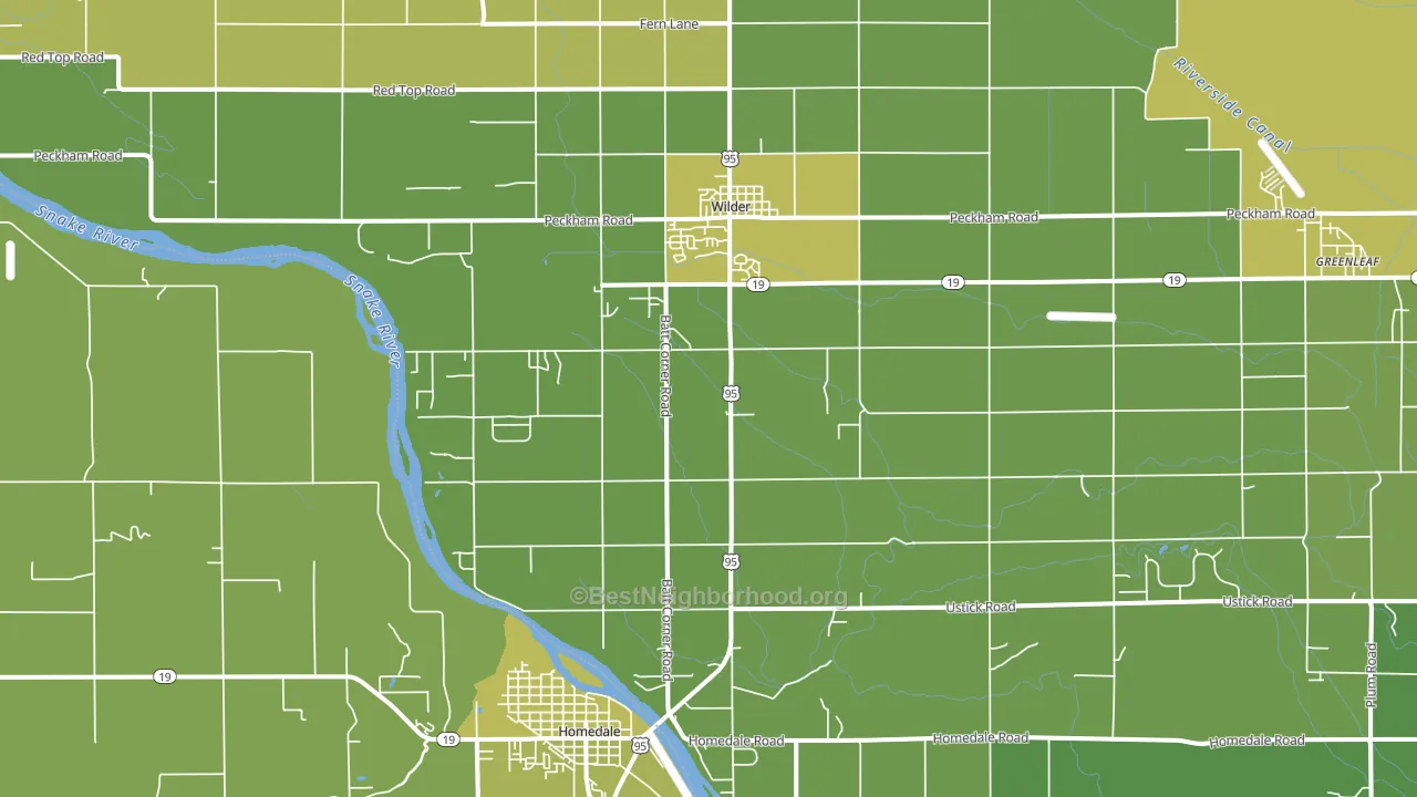Wilder, ID block-group voter-turnout map