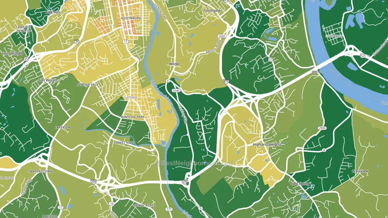 Wilder, KY block-group voter-turnout map