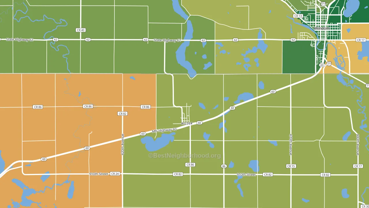 Wilder, MN block-group voter-turnout map