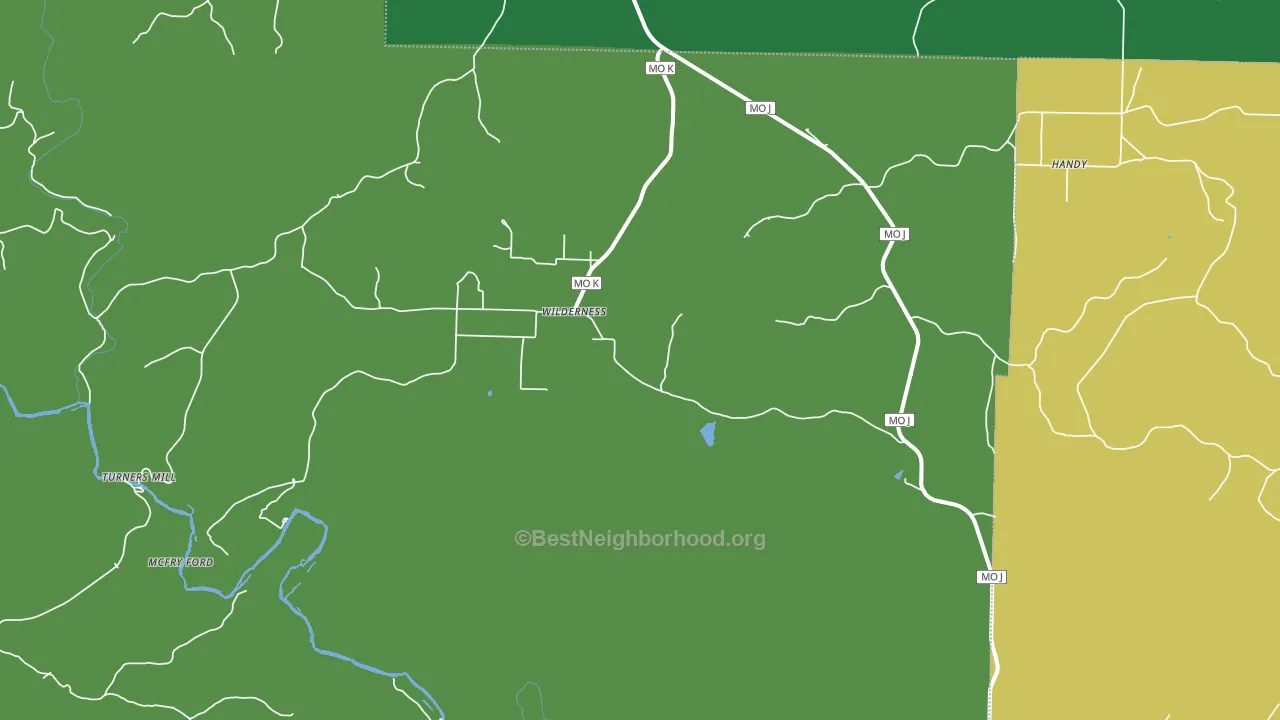 Wilderness, MO block-group voter-turnout map