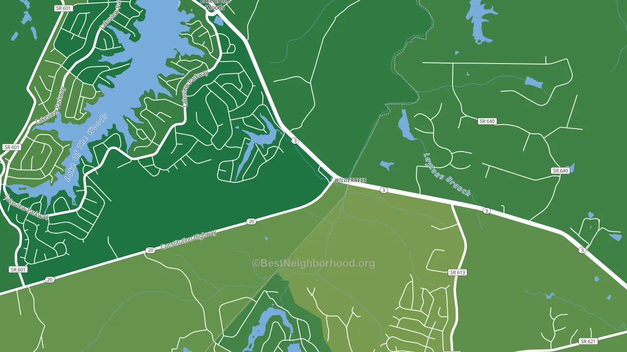 Wilderness, VA block-group voter-turnout map