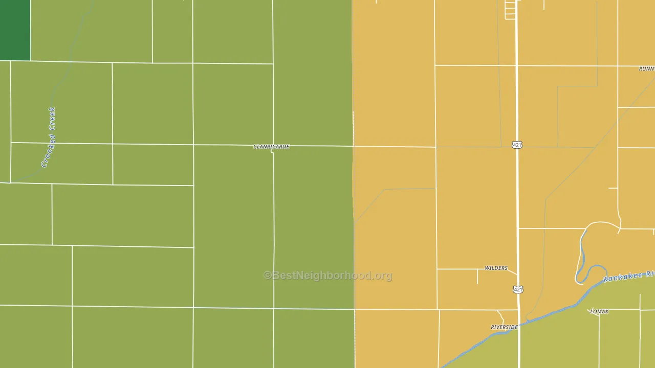 Wilders, IN block-group voter-turnout map