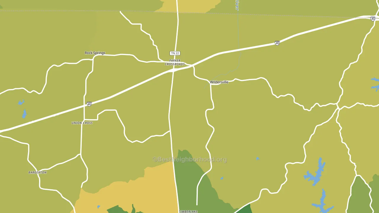 Wildersville, TN block-group voter-turnout map