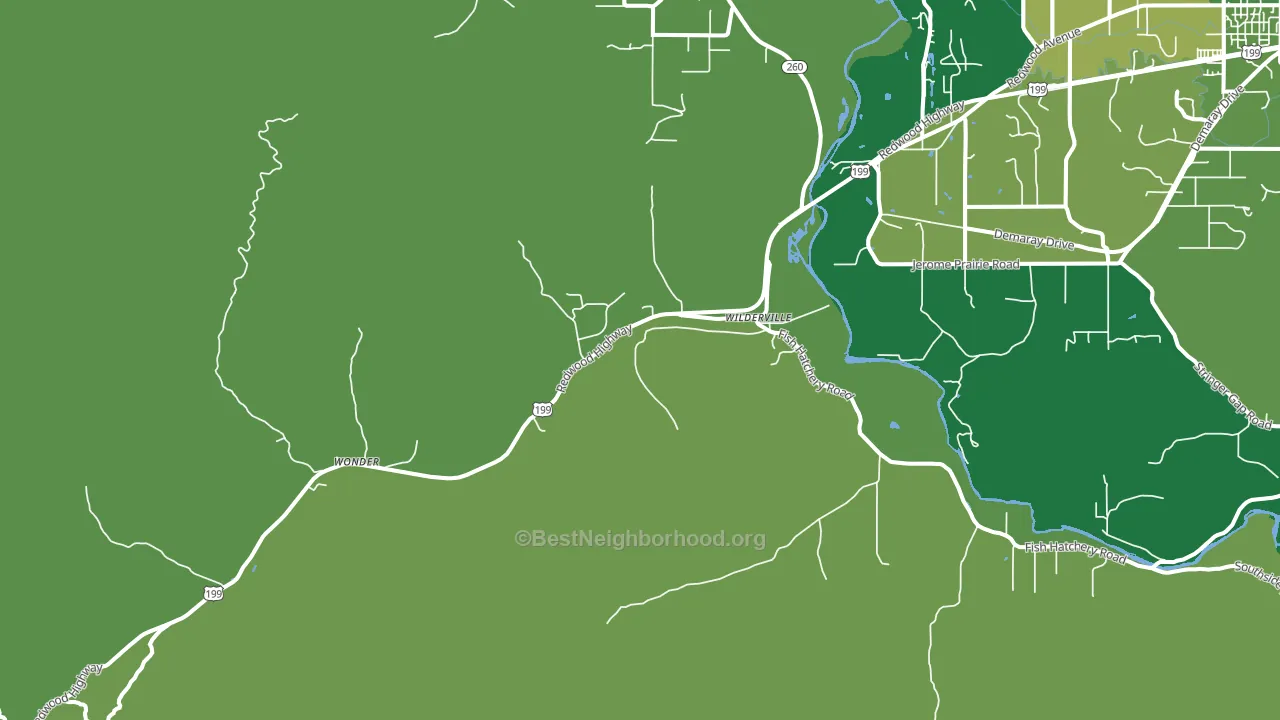 Wilderville, OR block-group voter-turnout map
