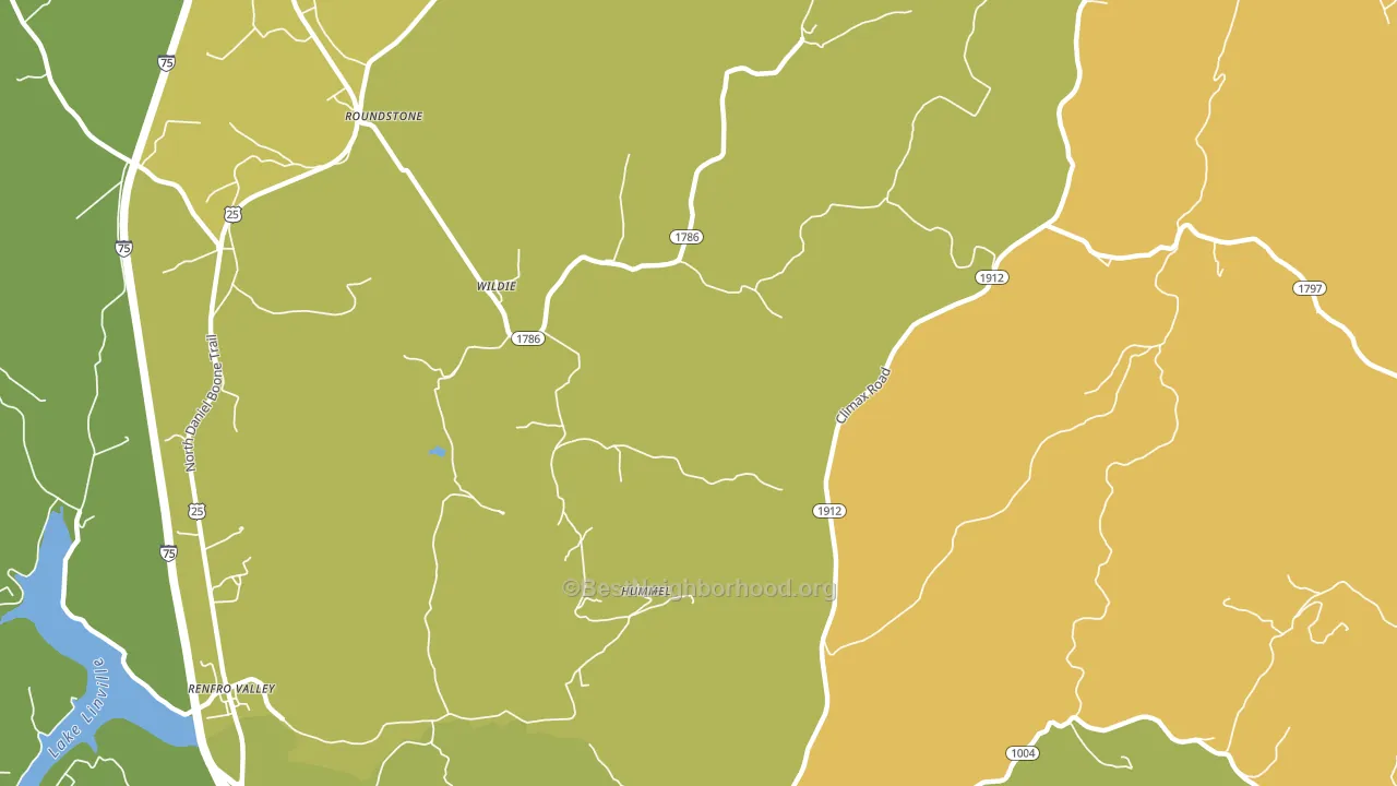 Wildie, KY block-group voter-turnout map