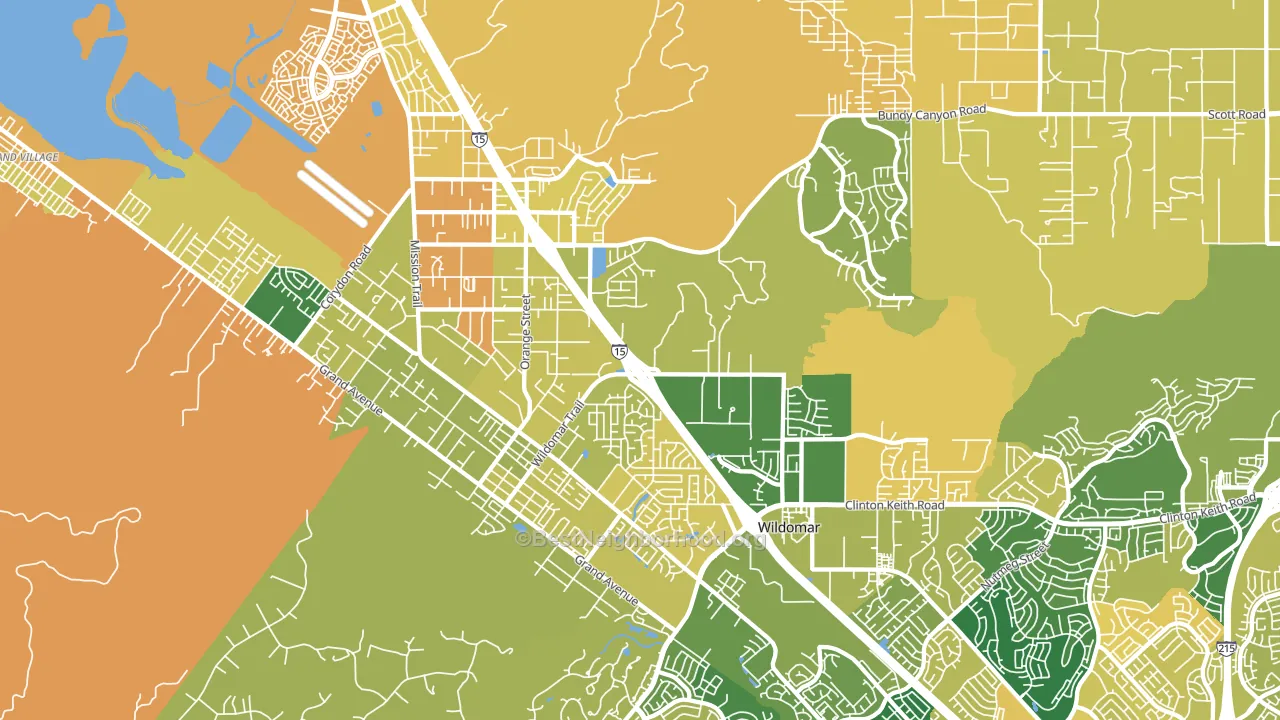 Wildomar, CA block-group voter-turnout map