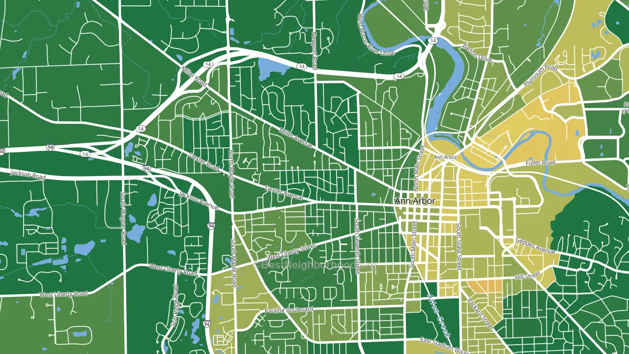 Wildwood, Ann Arbor, MI block-group voter-turnout map