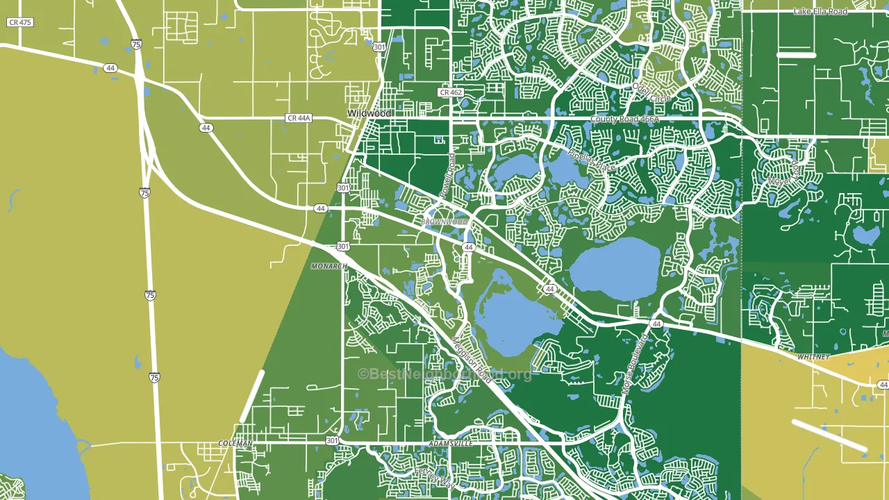 Wildwood, FL block-group voter-turnout map