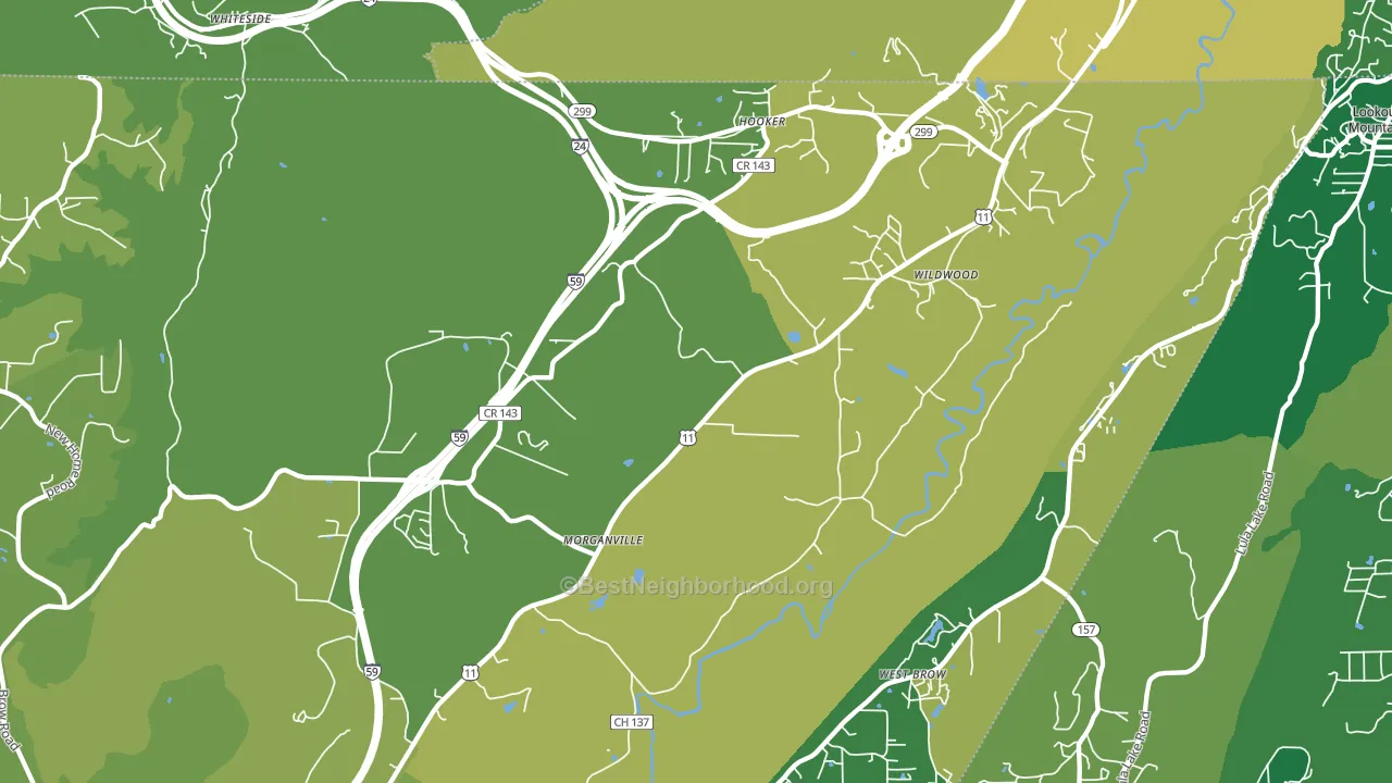 Wildwood, GA block-group voter-turnout map