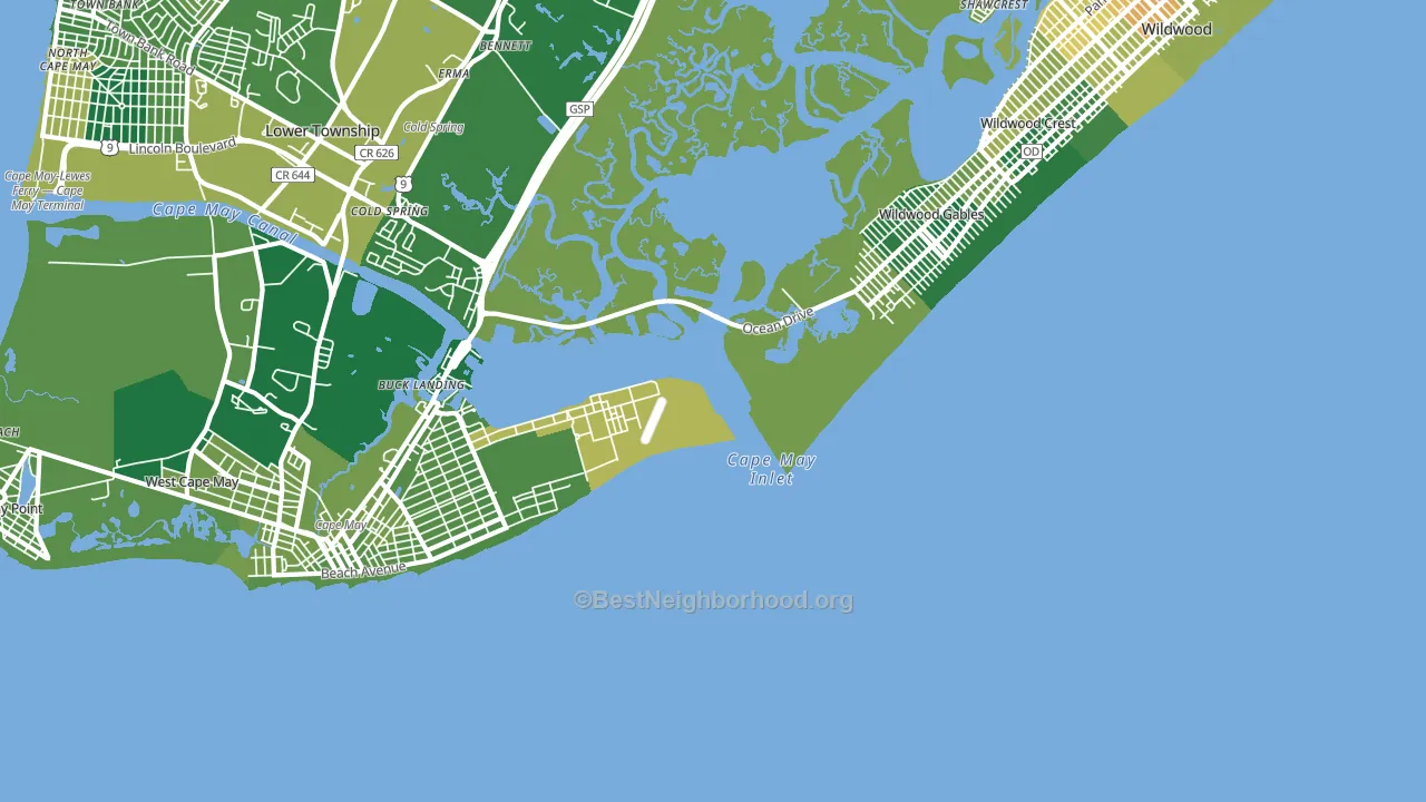 Wildwood Gables, NJ block-group voter-turnout map