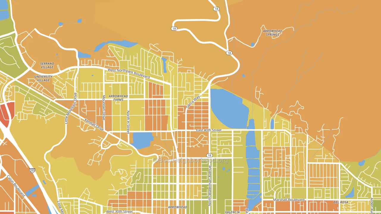 Wildwood Park, San Bernardino, CA block-group voter-turnout map