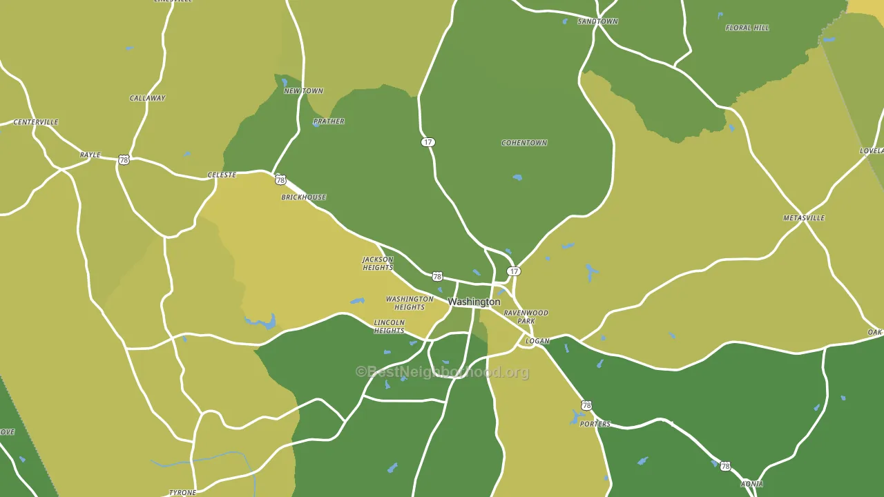 Wilkes County, GA block-group voter-turnout map