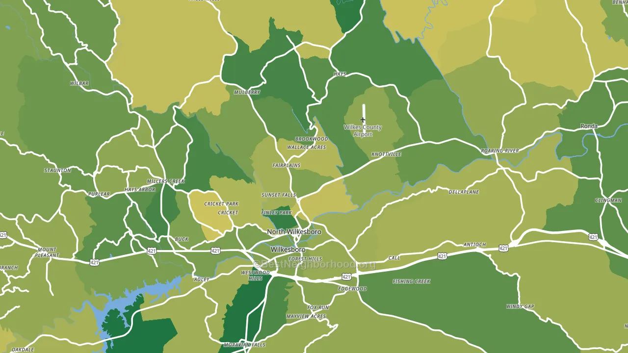 Wilkes County, NC block-group voter-turnout map