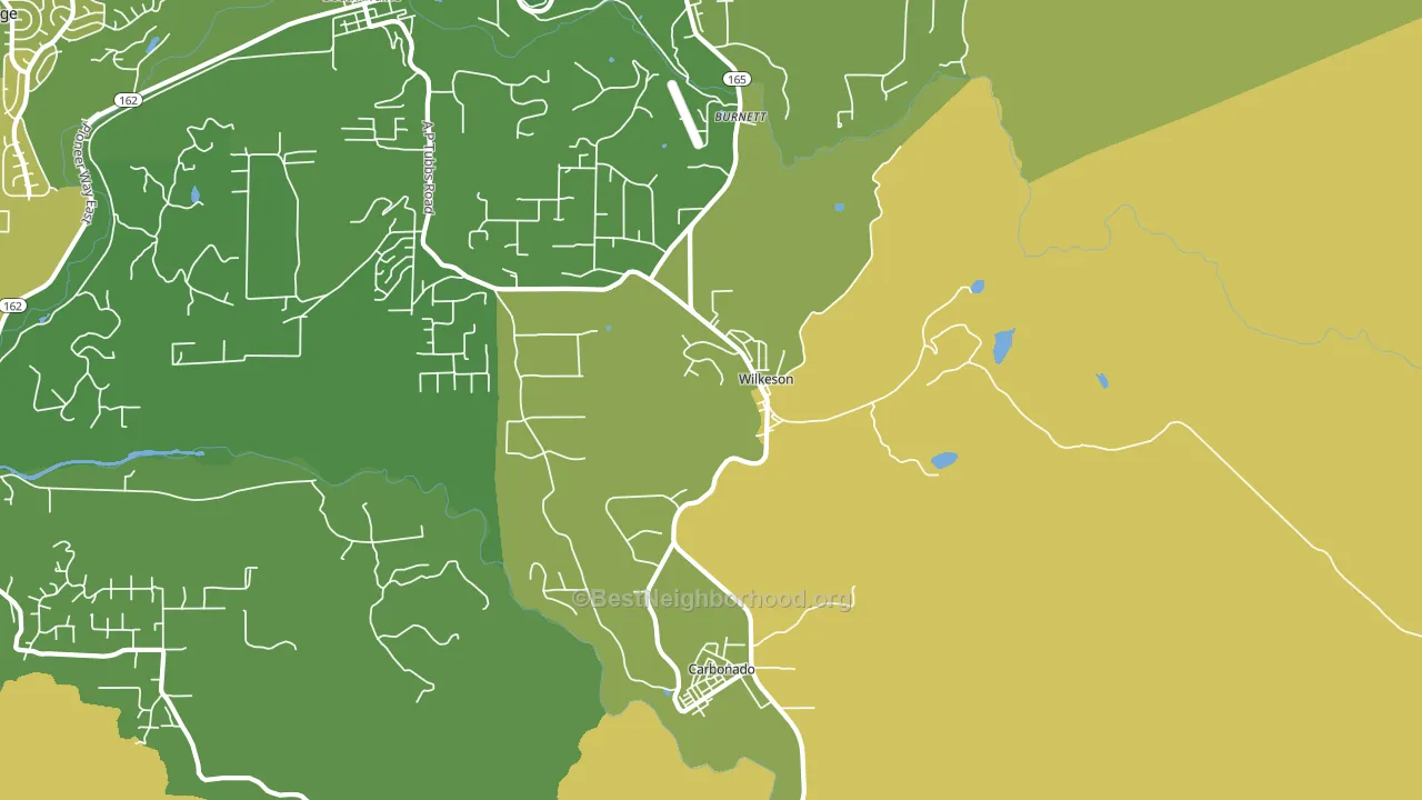 Wilkeson, WA block-group voter-turnout map