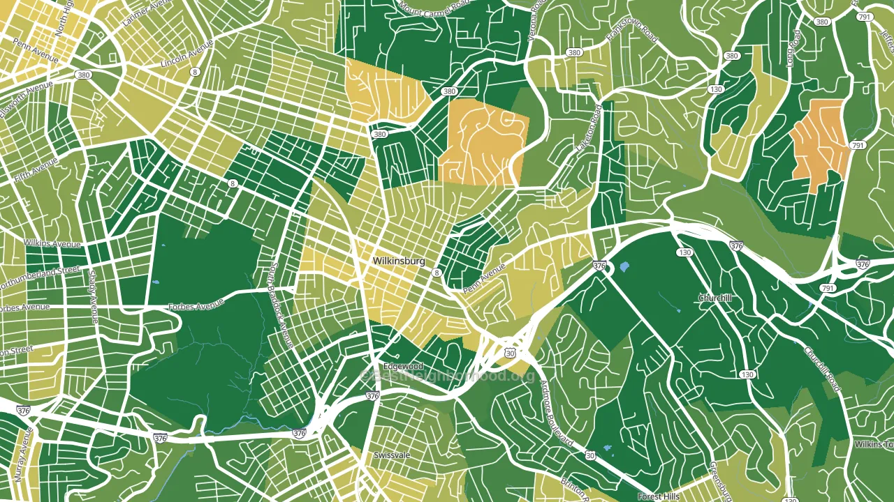 Wilkinsburg, PA block-group voter-turnout map