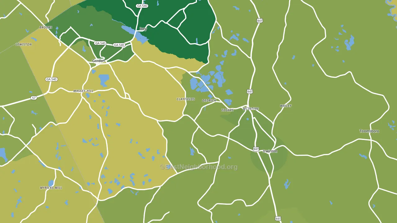 Wilkinson County, GA block-group voter-turnout map