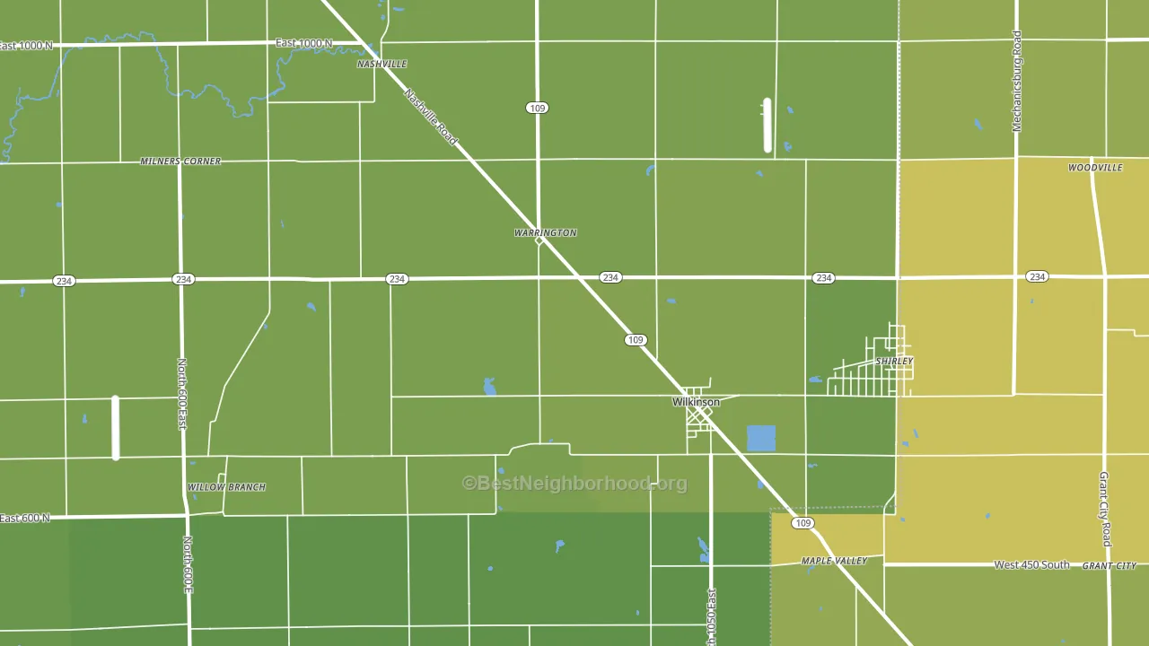 Wilkinson, IN block-group voter-turnout map