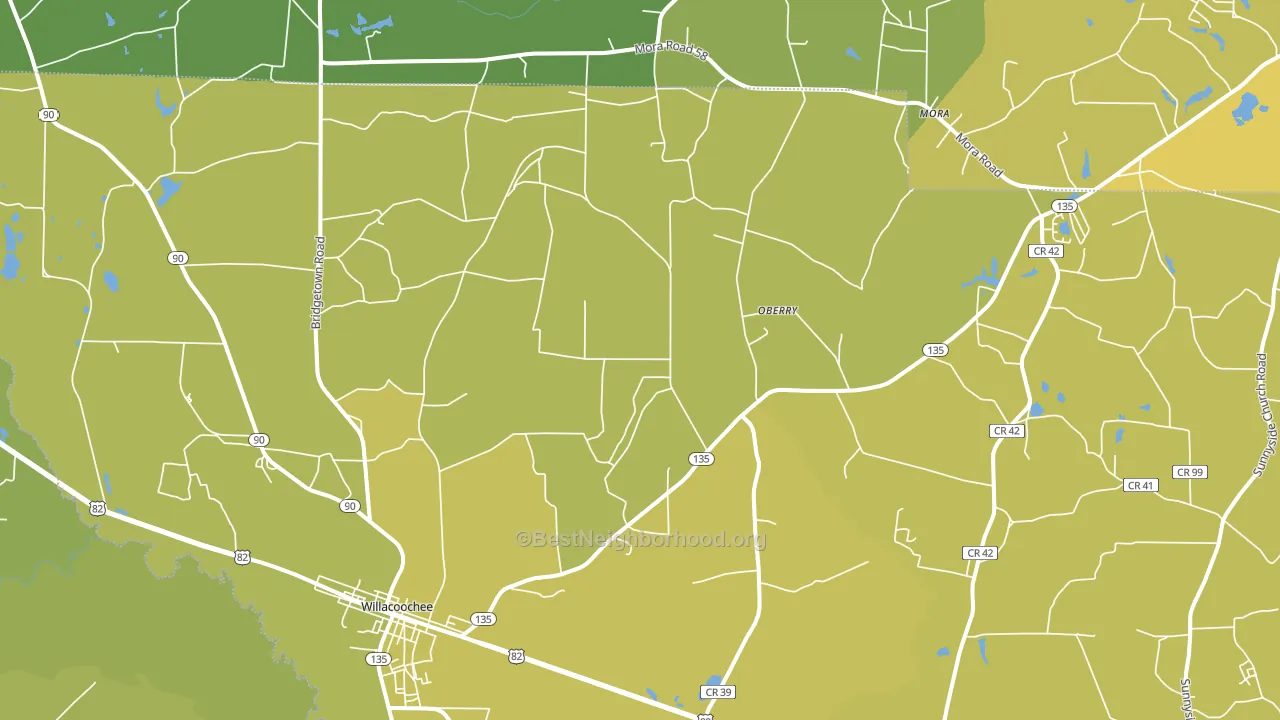 Willacoochee, GA block-group voter-turnout map