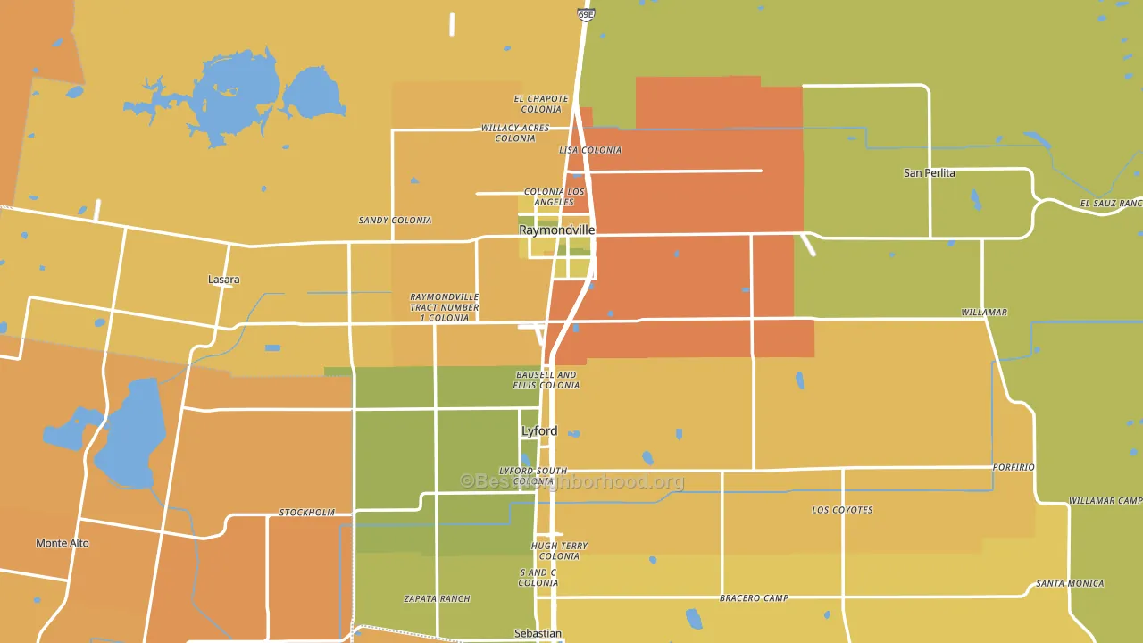 Willacy County, TX block-group voter-turnout map