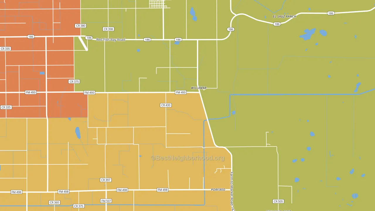 Willamar, TX block-group voter-turnout map