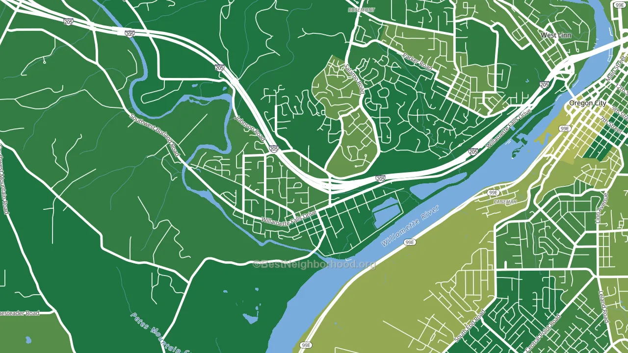 Willamette-West Linn, West Linn, OR block-group voter-turnout map