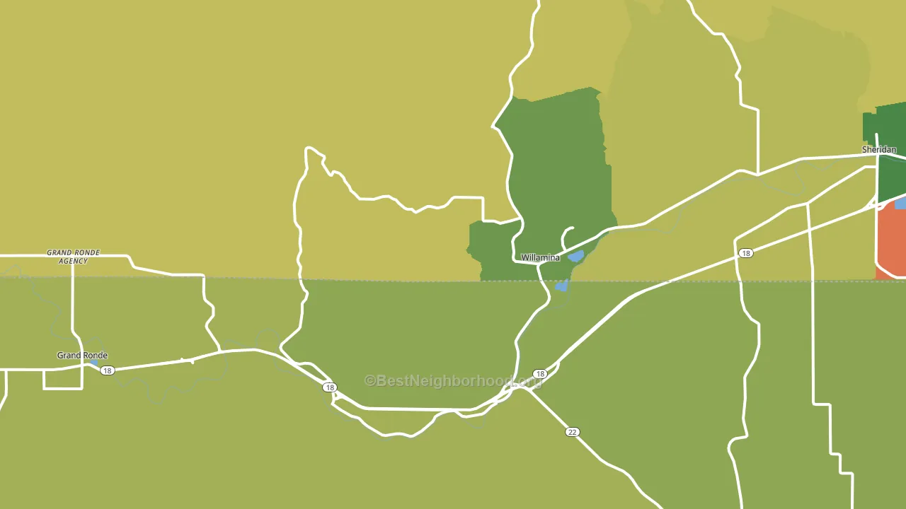 Willamina, OR block-group voter-turnout map