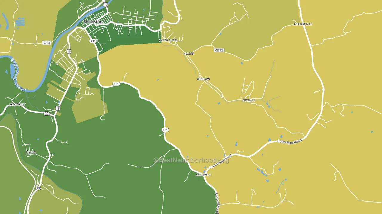 Willard, WV block-group voter-turnout map