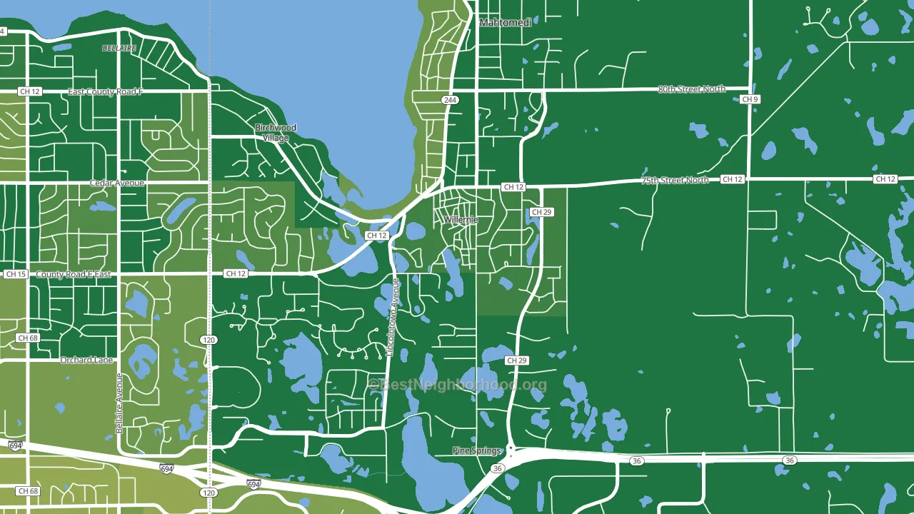 Willernie, MN block-group voter-turnout map