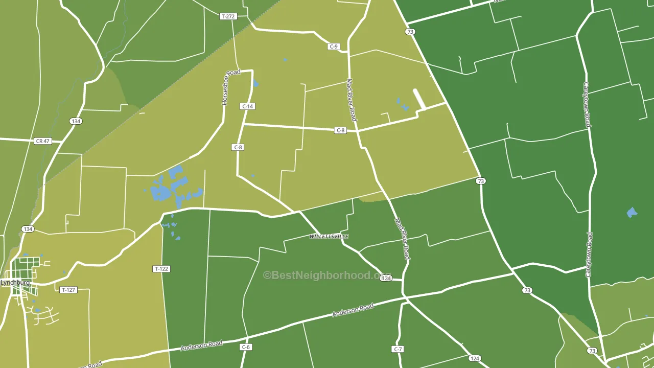 Willettsville, OH block-group voter-turnout map