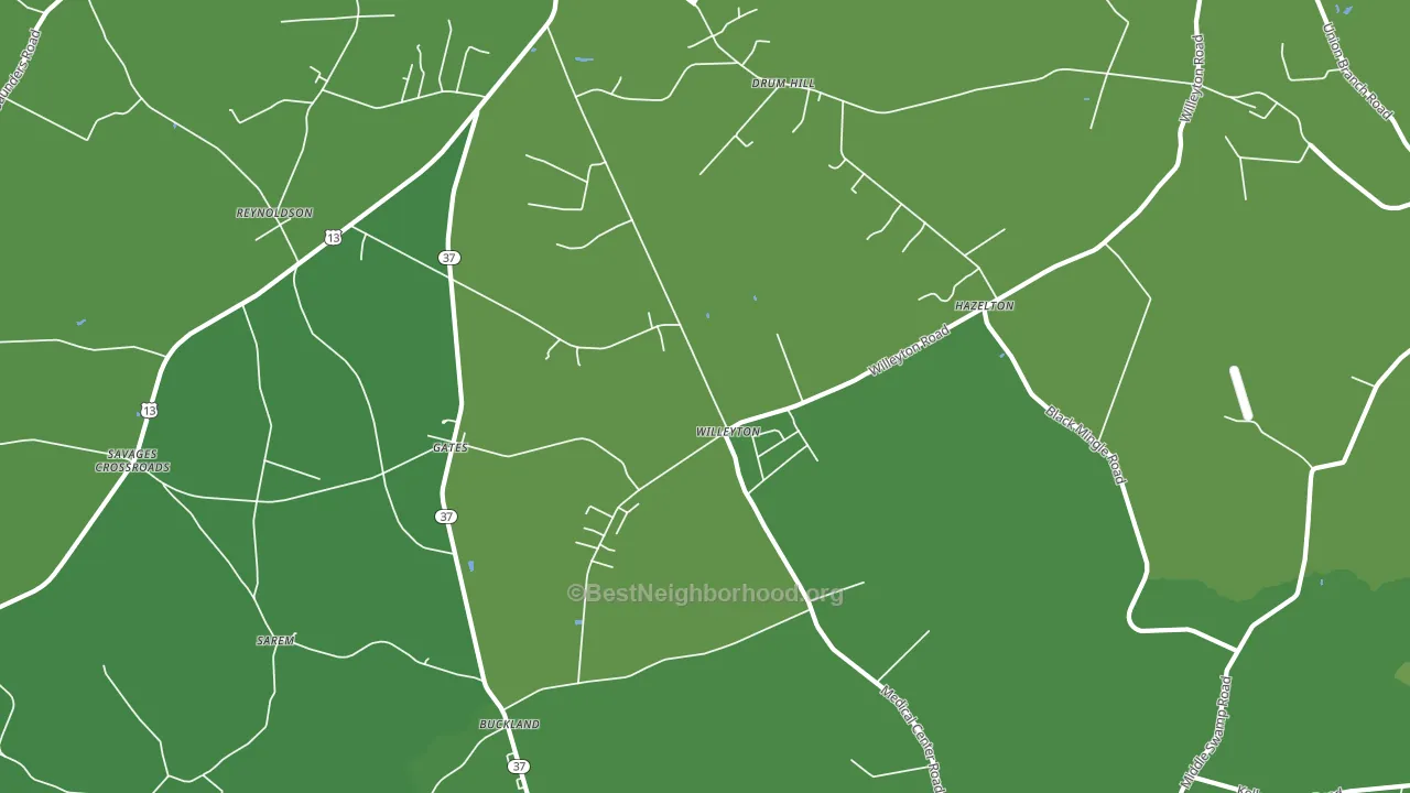 Willeyton, NC block-group voter-turnout map
