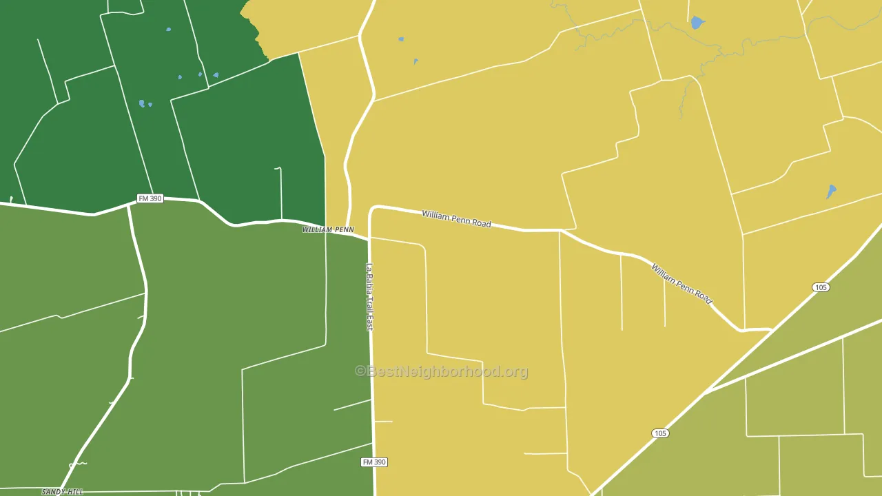 William Penn, TX block-group voter-turnout map