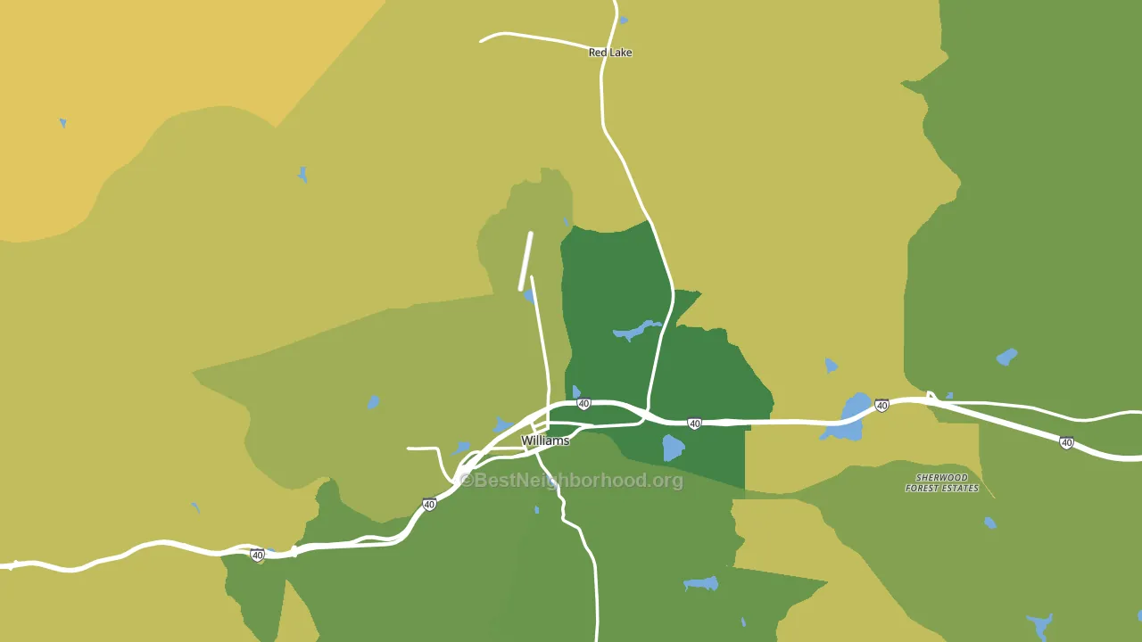 Williams, AZ block-group voter-turnout map