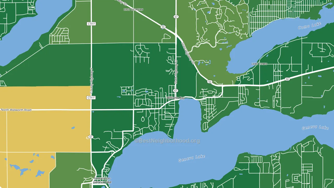 Williams Bay, WI block-group voter-turnout map