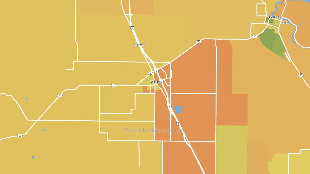 Williams, CA block-group voter-turnout map