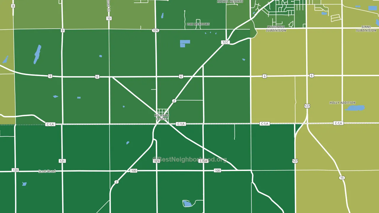 Williams Center, OH block-group voter-turnout map
