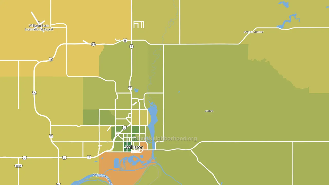 Williams County, ND block-group voter-turnout map