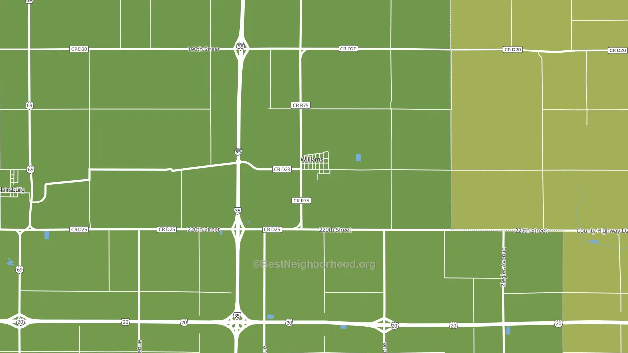 Williams, IA block-group voter-turnout map