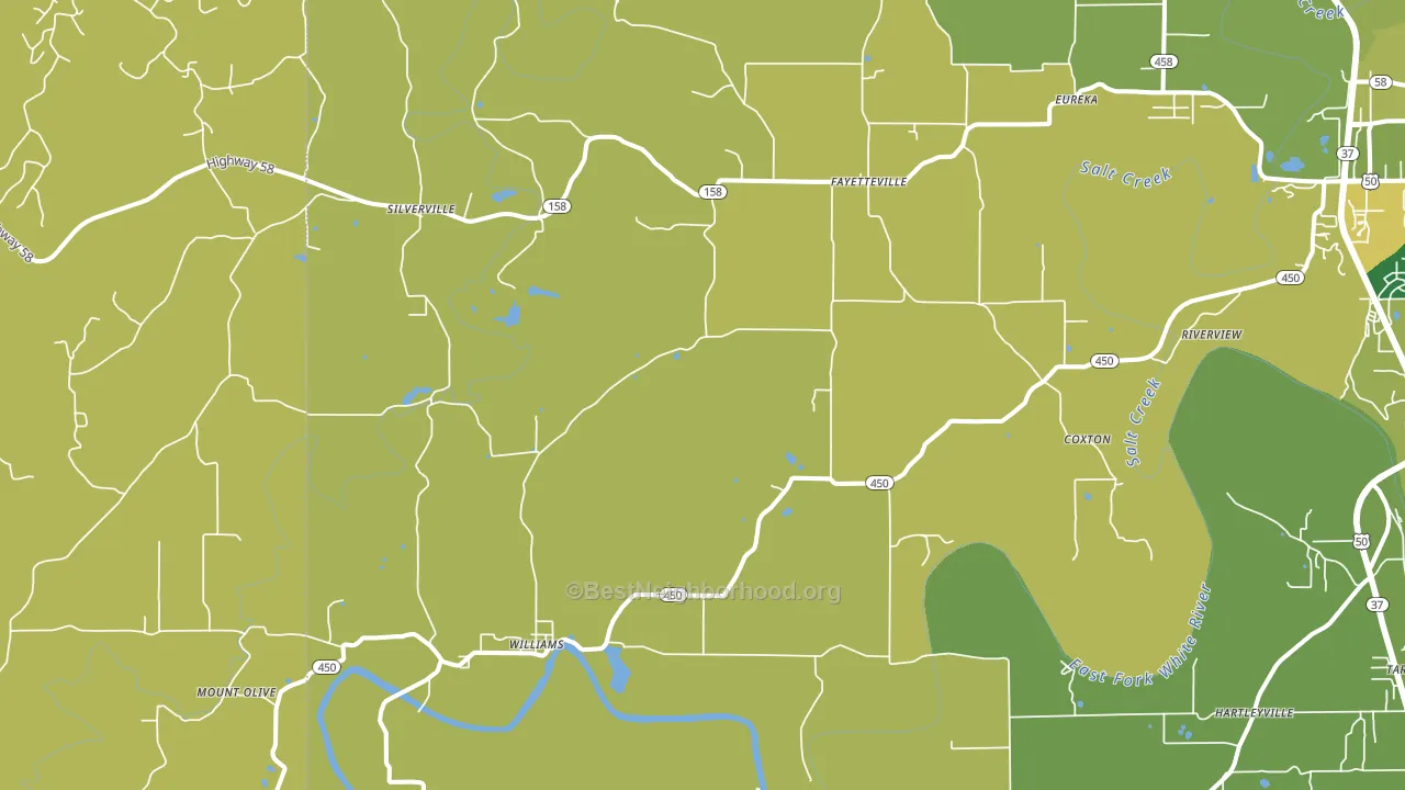 Williams, IN block-group voter-turnout map
