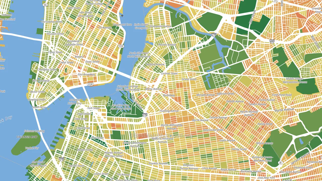 Williamsburg, Brooklyn, NY block-group voter-turnout map