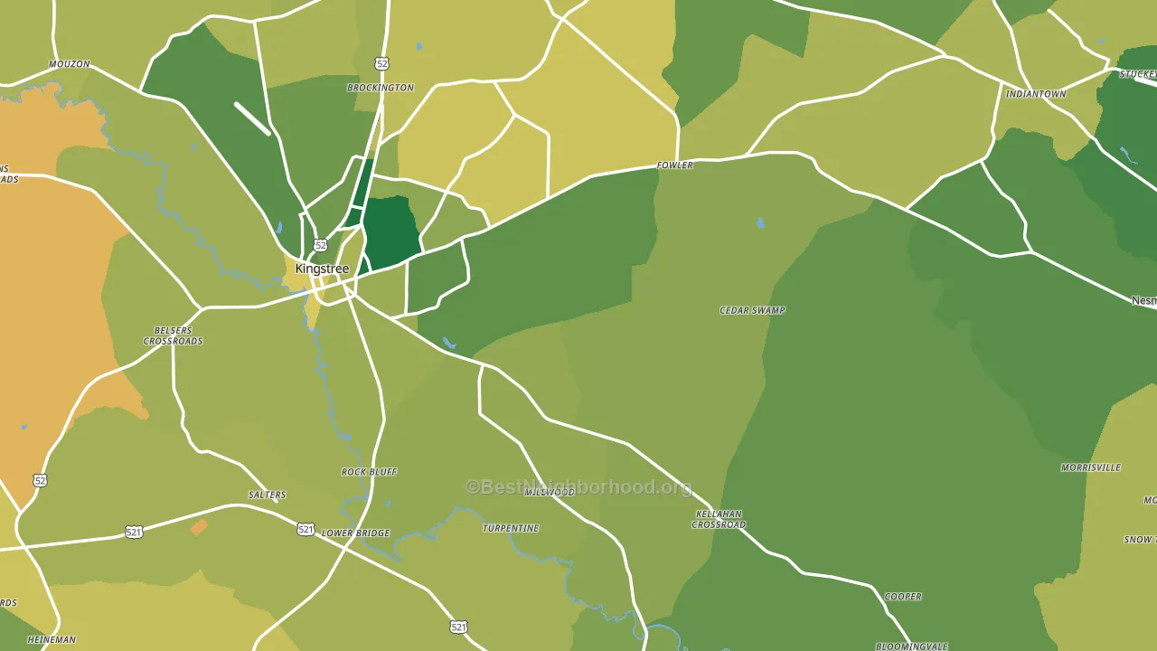 Williamsburg County, SC block-group voter-turnout map