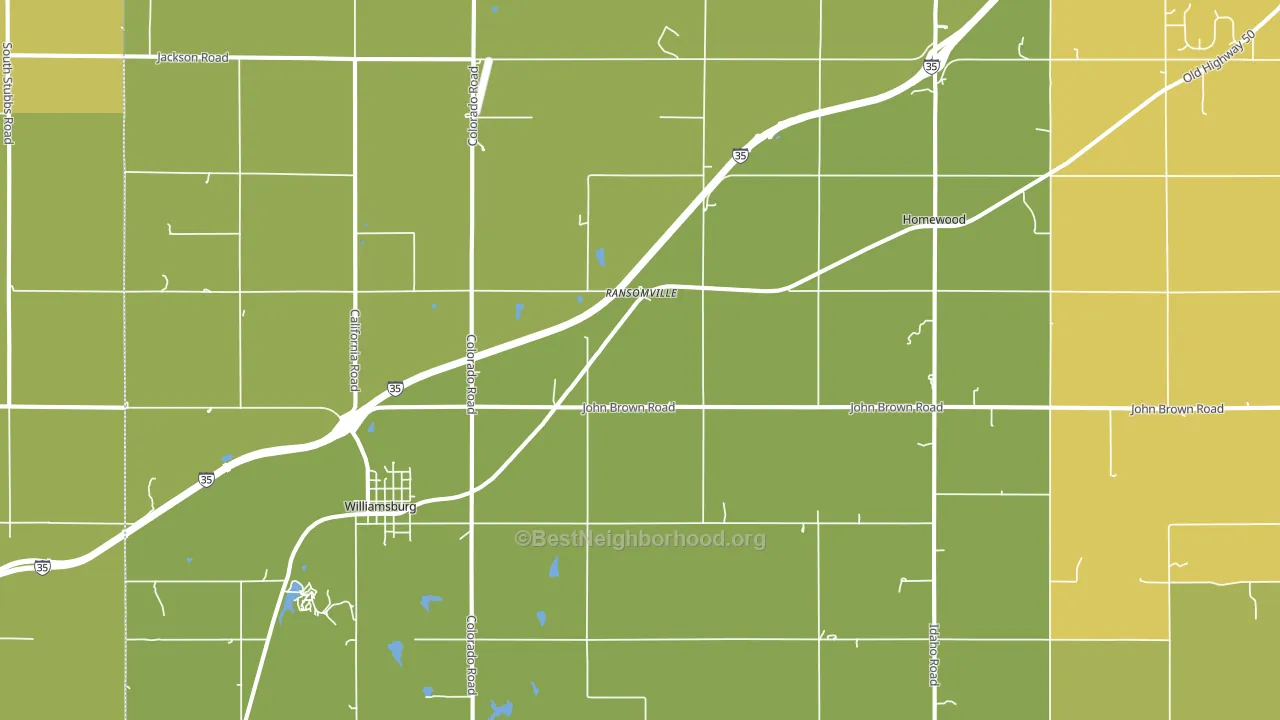 Williamsburg, KS block-group voter-turnout map