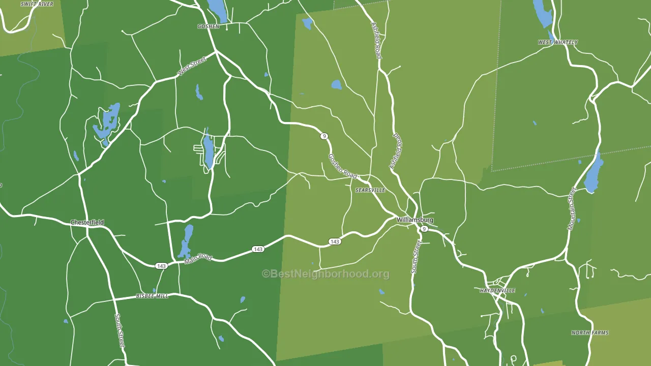 Williamsburg, MA block-group voter-turnout map