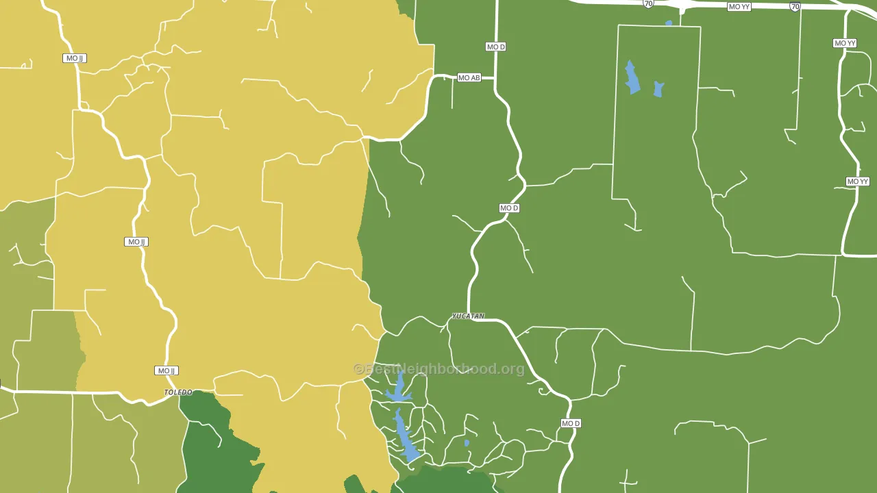 Williamsburg, MO block-group voter-turnout map