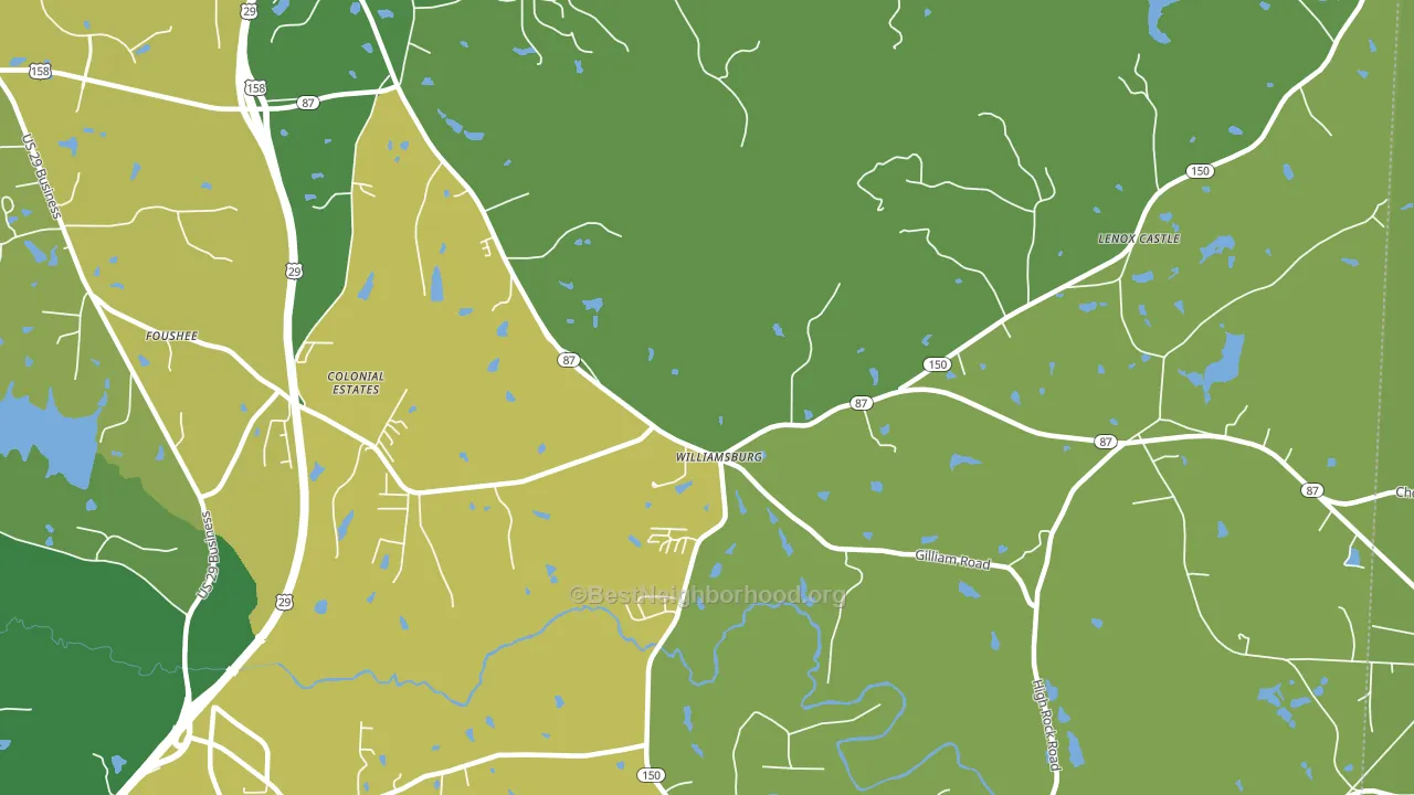 Williamsburg, NC block-group voter-turnout map