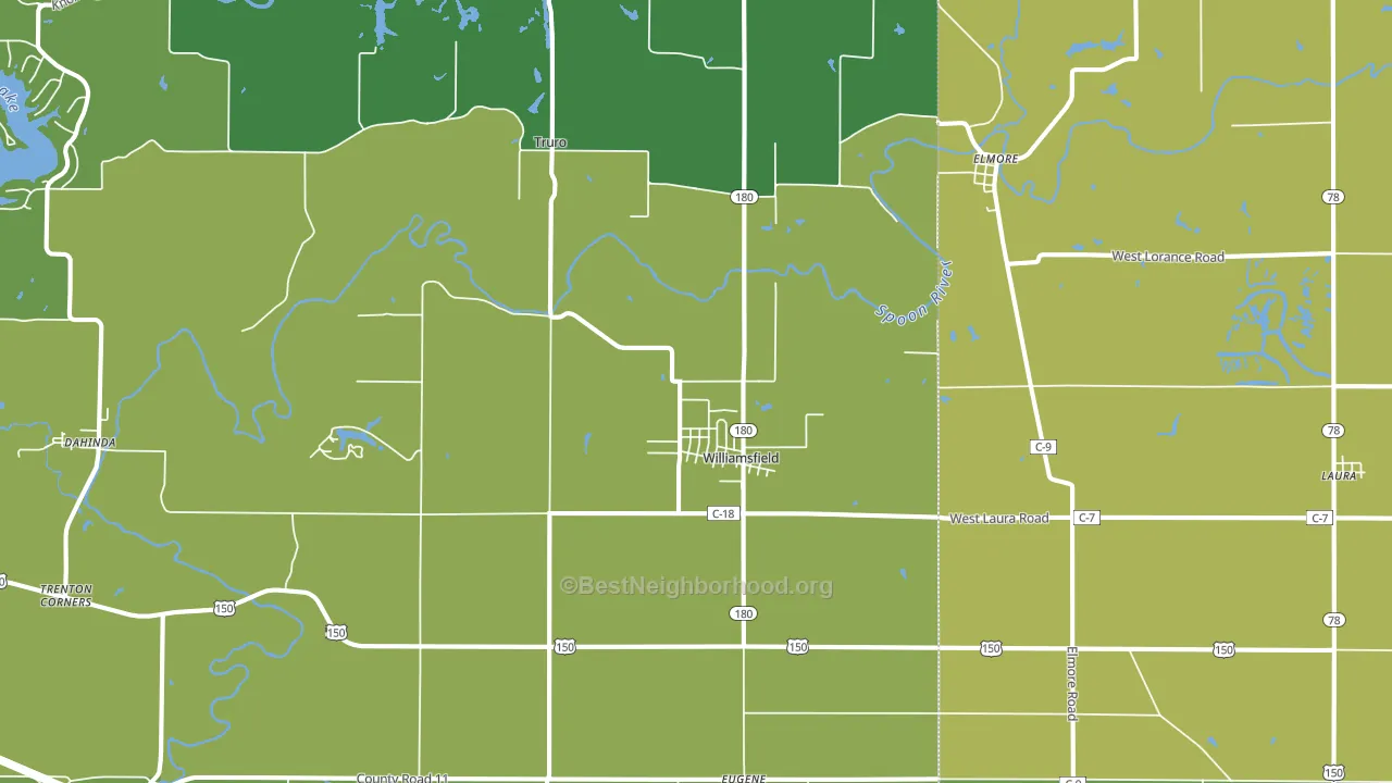 Williamsfield, IL block-group voter-turnout map