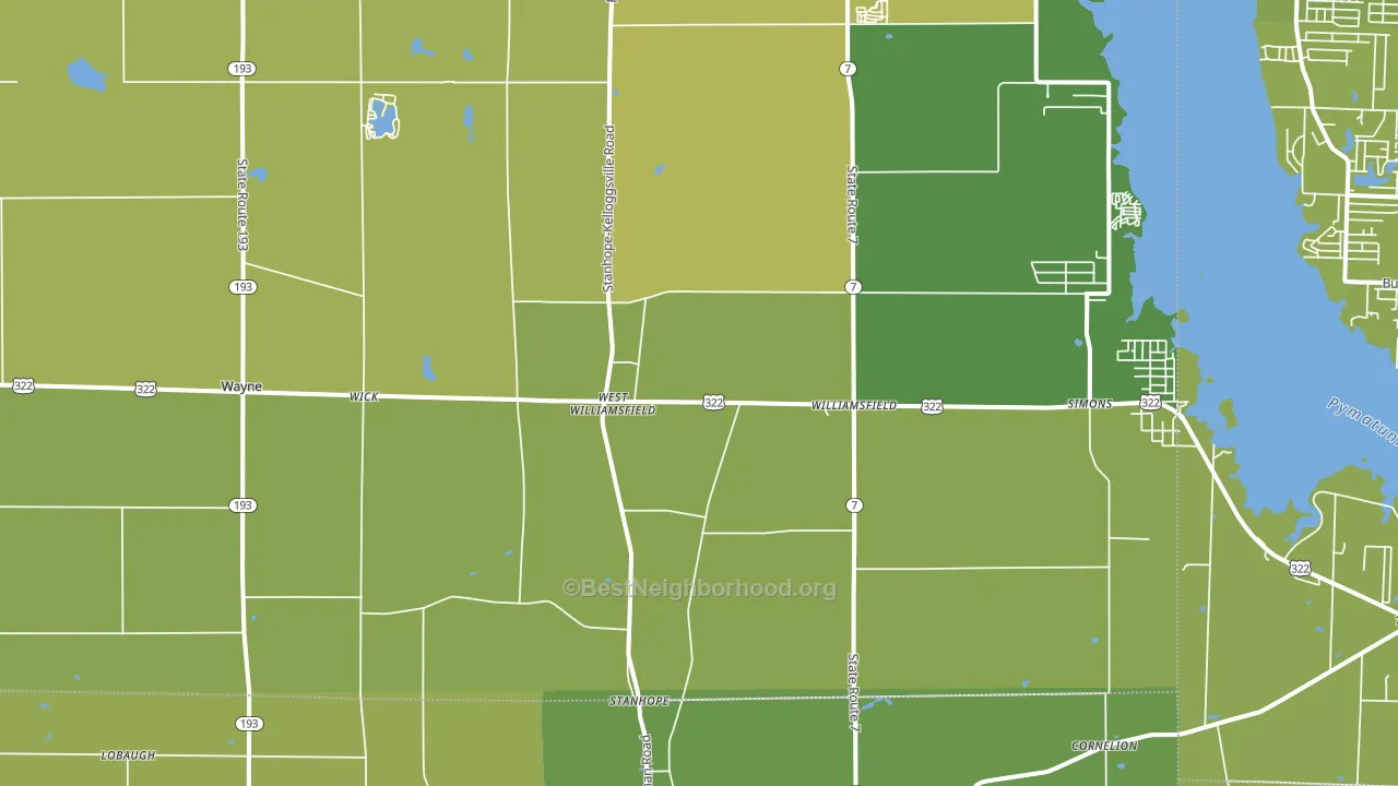 Williamsfield, OH block-group voter-turnout map