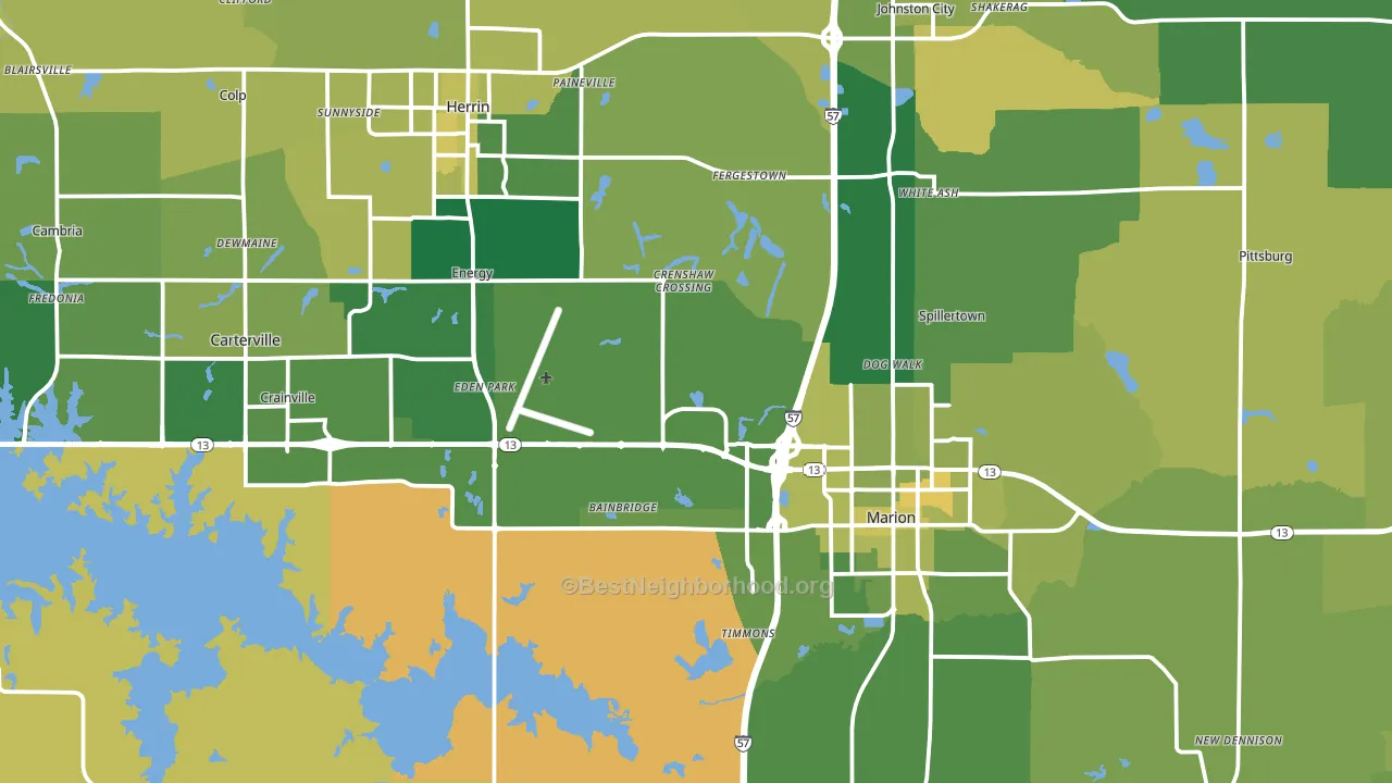 Williamson County, IL block-group voter-turnout map