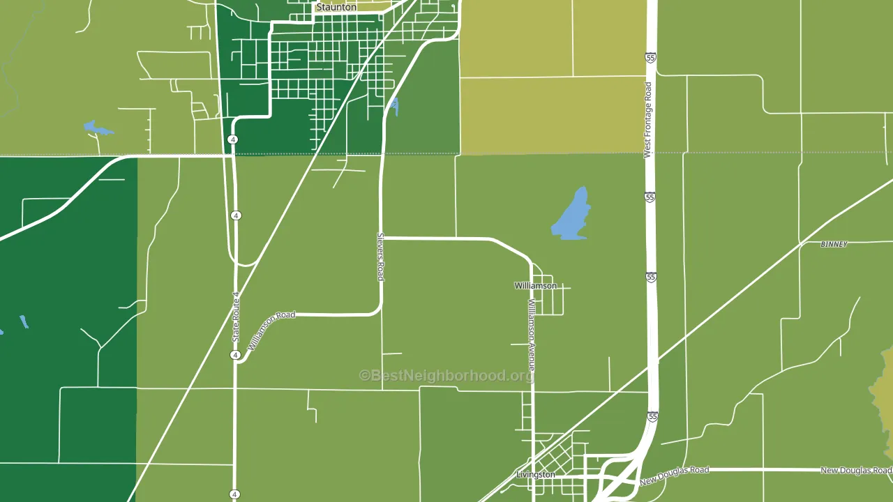 Williamson, IL block-group voter-turnout map